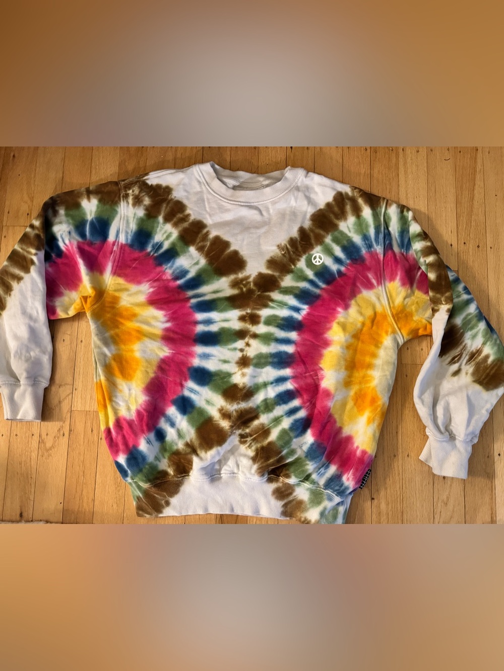 Molo Tie-Dye Crewneck Sweatshirt in Pink, Yellow, Blue, Green, Brown